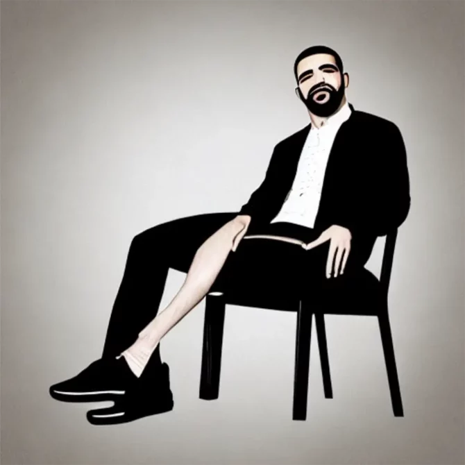 Drake in the style of Banksy     20
